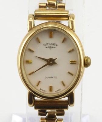 Lot 1172 - ROTARY; a ladies' 9ct gold wristwatch, the...