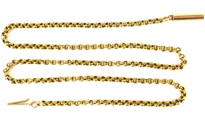 Lot 1068 - A 9ct gold belcher link chain with snap clasp,...