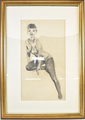 Lot 176 - B SCOTT: pencil drawing of a glamourous female...