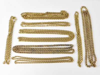 Lot 1140 - Ten large gold-plated necklaces (10).