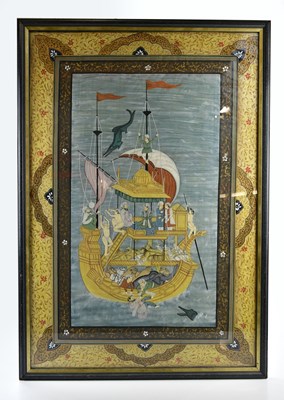 Lot 5302 - A 19th century Mughal painting of figures in a...