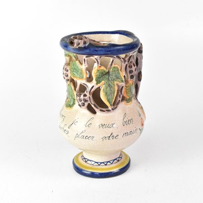 Lot 432 - A late 19th century French puzzle jug, with...