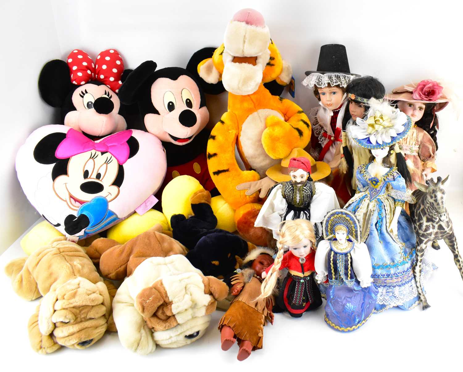 Lot 388 - DISNEY; various soft toys to include 'Minnie',...