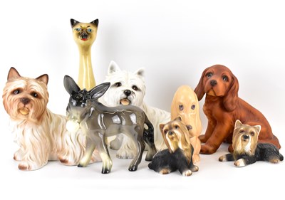 Lot 446 - Mixed modern porcelain animal ornaments, to...