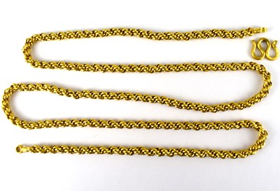 Lot 1059 - A 23ct Thai gold double twist necklace with...