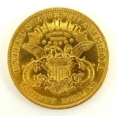 Lot 835 - A US 1904 Liberty $20 gold coin, diameter...