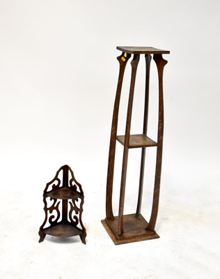 Lot 32 - An oak Art Nouveau style plant stand