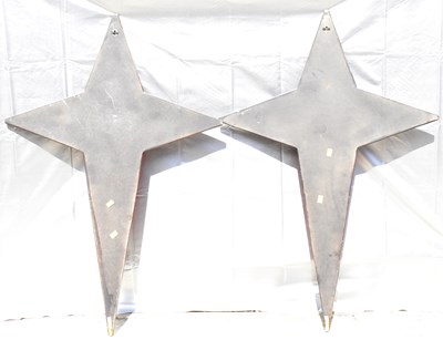 Lot 199 - A pair of large modern wall-hanging red stars...