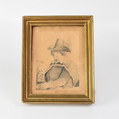 Lot 668 - J. L. GILBERT; a pencil drawing on paper of a...