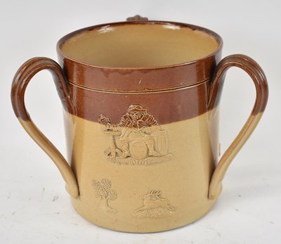 Lot 472 - DOULTON LAMBETH; a large stoneware tyg with...