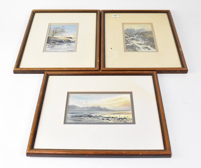 Lot 654 - NIA LLOYD-HUGHES; three watercolours depicting...