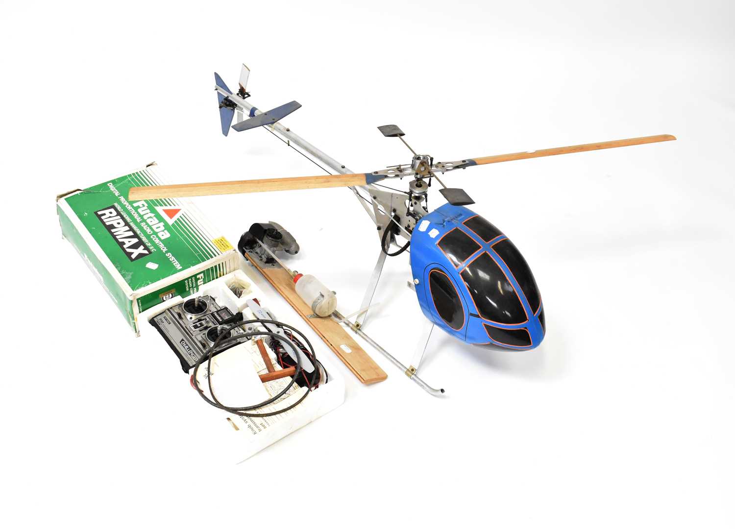 Lot 369 - A large scratch-built RC helicopter with an...