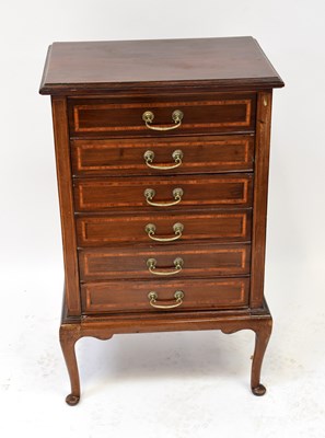 Lot 63 - An Edwardian walnut, crossbanded and line...