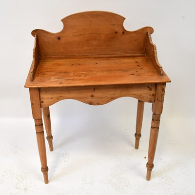 Lot 83 - A Victorian pine washstand with shaped...