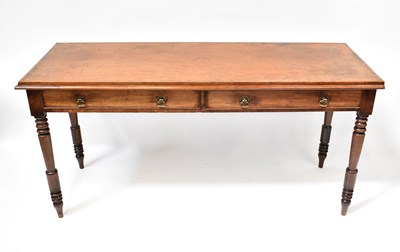 Lot 99 - A Georgian mahogany two-drawer side table,...