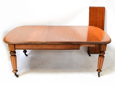 Lot 87 - A Victorian mahogany wind-out dining table...