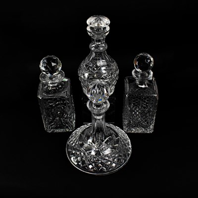 Lot 461 - Four cut glass decanters with stoppers, height...