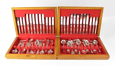 Lot 757 - Two matching cased sets of plated flatware (2).