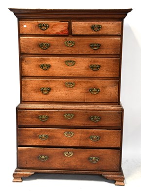 Lot 100 - A Georgian mahogany chest-on-chest, the...