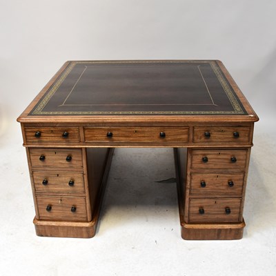 Lot 32 - An early 20th century mahogany partners' desk...