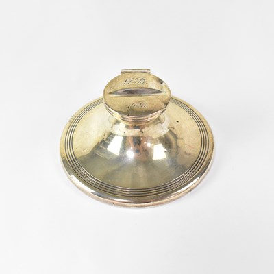 Lot 773 - A George V hallmarked silver inkwell,...