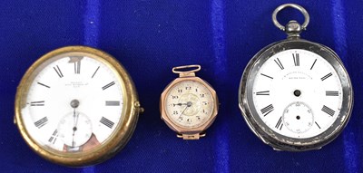 Lot 849 - A 9ct rose gold watch head, a 935 silver...