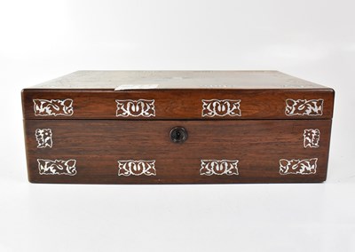 Lot 165 - A Victorian mother of pearl inlaid rosewood...