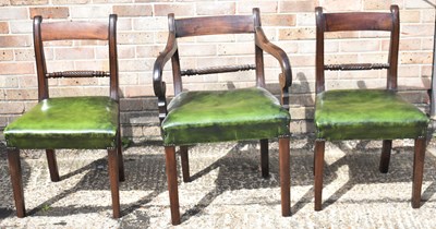 Lot 52 - A 19th century mahogany open arm elbow chair...