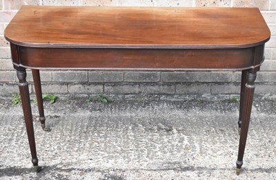 Lot 28 - A 19th century mahogany D-end console table...