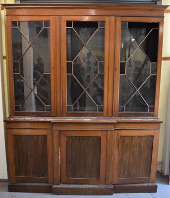 Lot 13 - An Edwardian mahogany and line inlaid bookcase,...