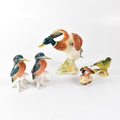 Lot 452 - Five models of birds comprising a Beswick...