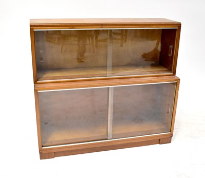 Lot 33 - A two-section stacking bookcase