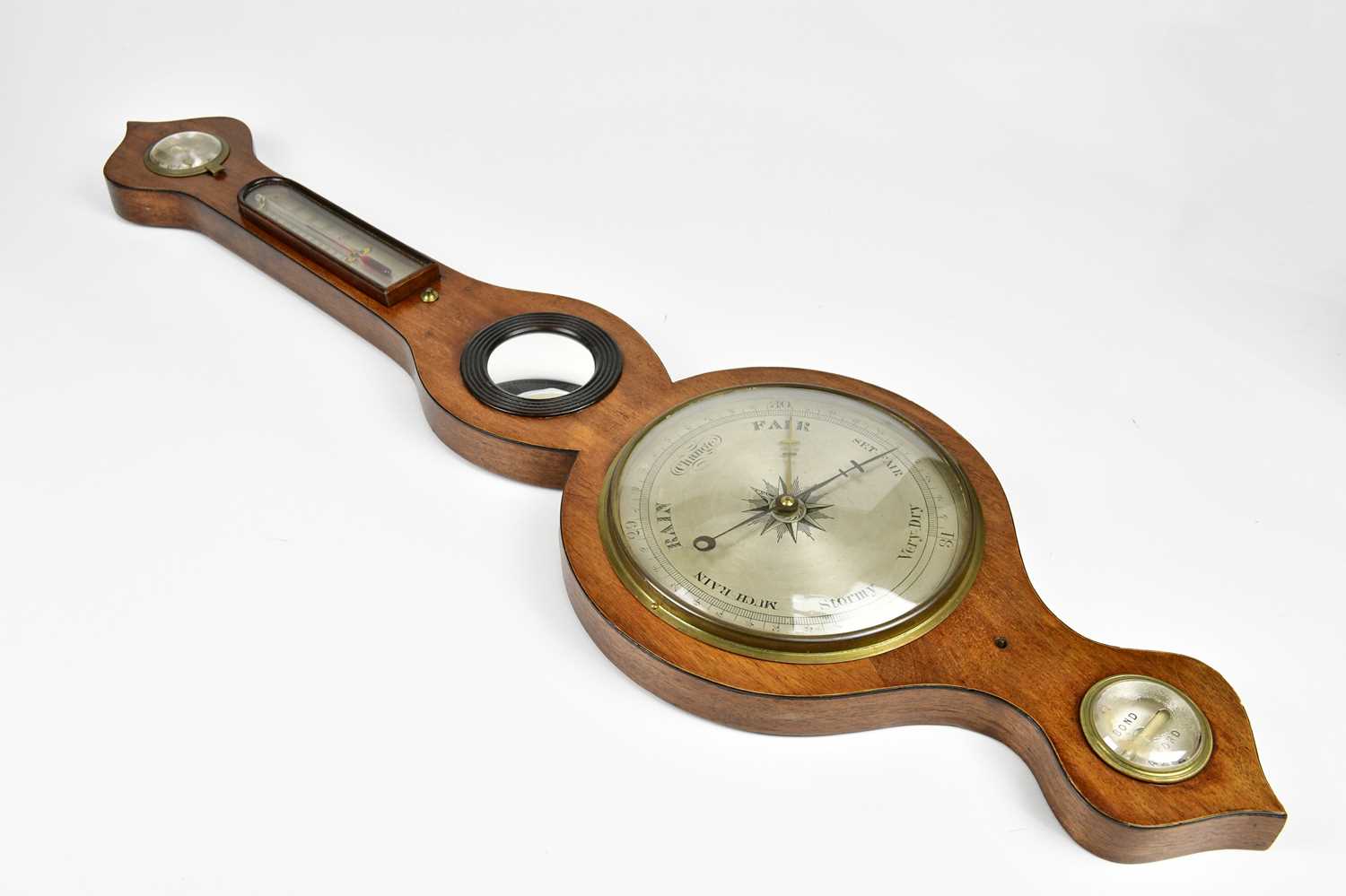 Lot 2251 - A 19th century mahogany wheel barometer with...