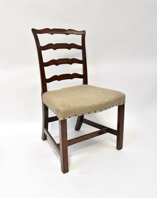 Lot 103 - A Georgian mahogany ladder back dining chair...