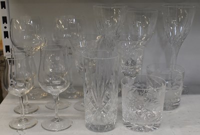 Lot 487 - A collection of crystal and other glasses...