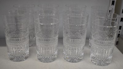 Lot 486 - WATERFORD; a set of eight Tiffin crystal...