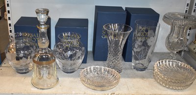 Lot 481 - ROYAL SCOT CRYSTAL; a pair of etched vases and...