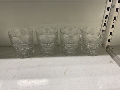 Lot 498 - WILLIAM YEOWARD; a set of four etched crystal...