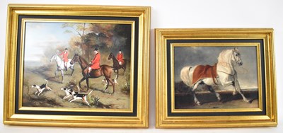 Lot 153 - RICARDSON; a modern oil on board hunting scene,...