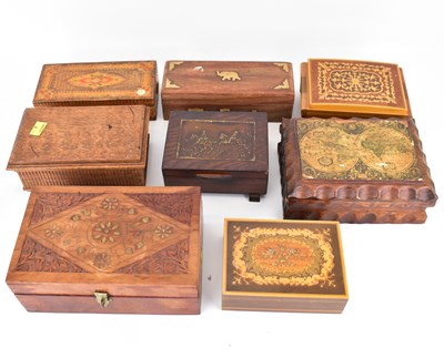 Lot 169 - Eight various wooden trinket/jewellery boxes (8).