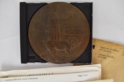 Lot 521 - A WWI memorial plaque awarded to Albert George...