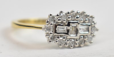 Lot 696 - An Art Deco style 18ct yellow and white gold...