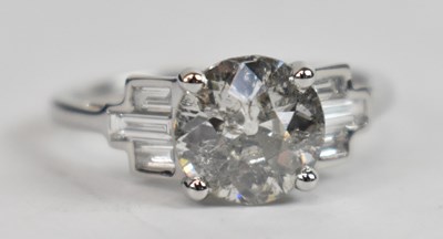 Lot 669 - An18ct white gold old cut solitaire diamond...