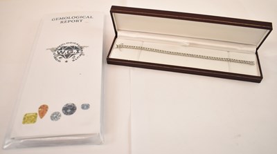 Lot 682 - An 18ct white gold diamond line or tennis...