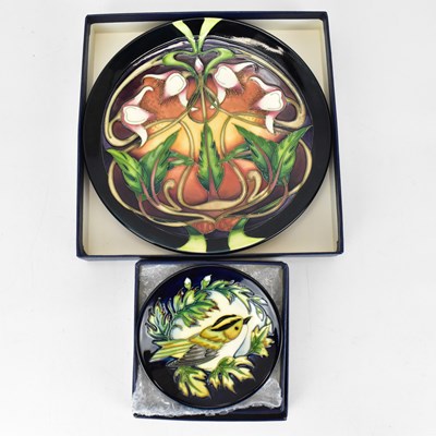 Lot 417 - MOORCROFT; a 'Swan Orchid' pattern plate, by...