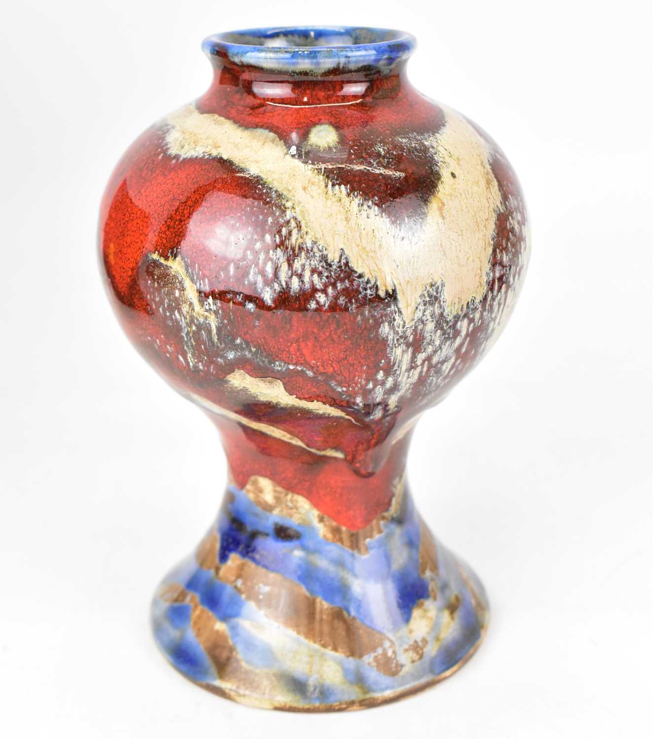 Lot 422 - BLACK RYDEN; a lava patterned vase of