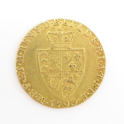 Lot 851 - A George III guinea 1793, with shield back.