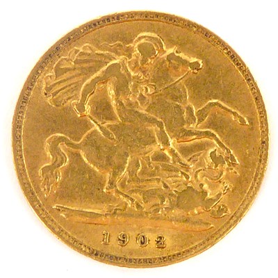 Lot 893 - An Edward VII half sovereign 1902, George and...