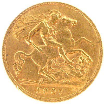 Lot 895 - An Edward VII half sovereign 1907, George and...