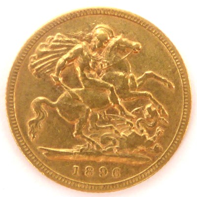 Lot 889 - A Victorian half sovereign 1896, George and...